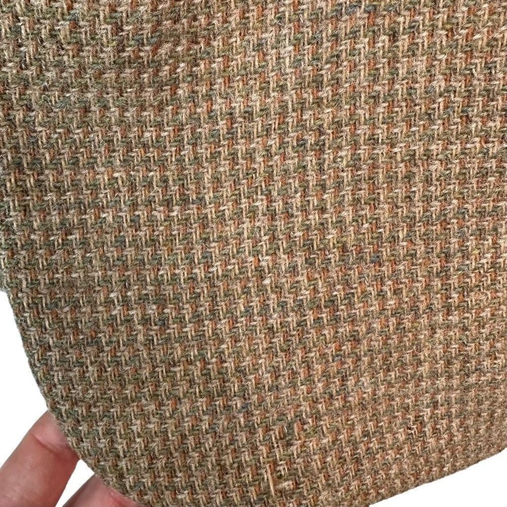 Vintage Polo Ralph Lauren Tan Wool Houndstooth Tweed Blazer Men's 40L Union Made - Picture 5 of 11
